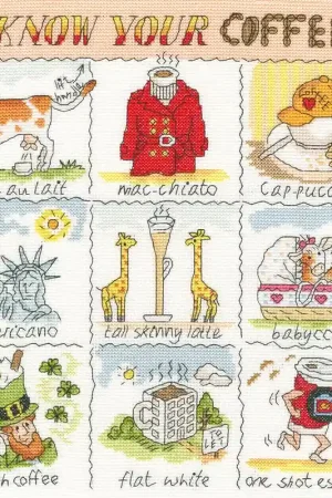Merkproduct Borduurpakket Helen Smith - Know Your Coffee - Bothy Threads