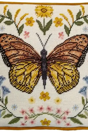 Petit Point borduurpakket Jade Mosinski - Botanical Butterfly Tapestry - Bothy Threads Gratis Verzending