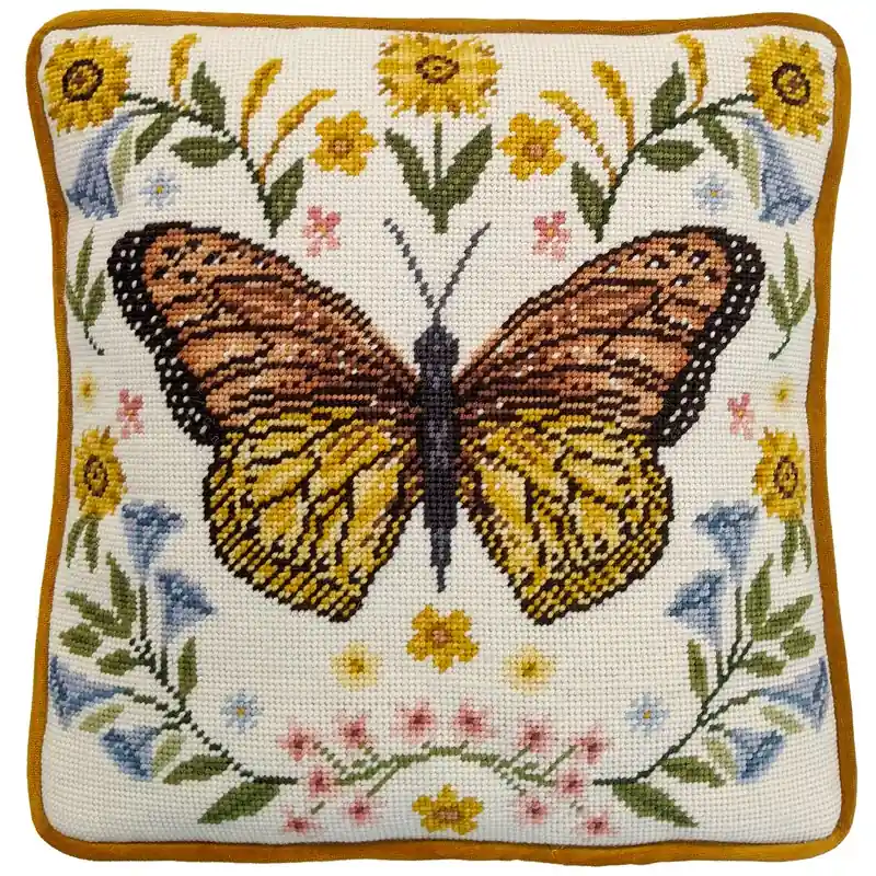 Petit Point borduurpakket Jade Mosinski - Botanical Butterfly Tapestry - Bothy Threads Gratis Verzending