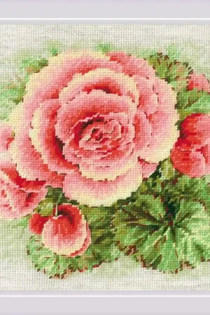 Borduurpakket Begonia - RIOLIS Hoge Kwaliteit