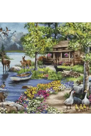 Borduurpakket Cabin by the Lake - Luca-S Lage Kosten