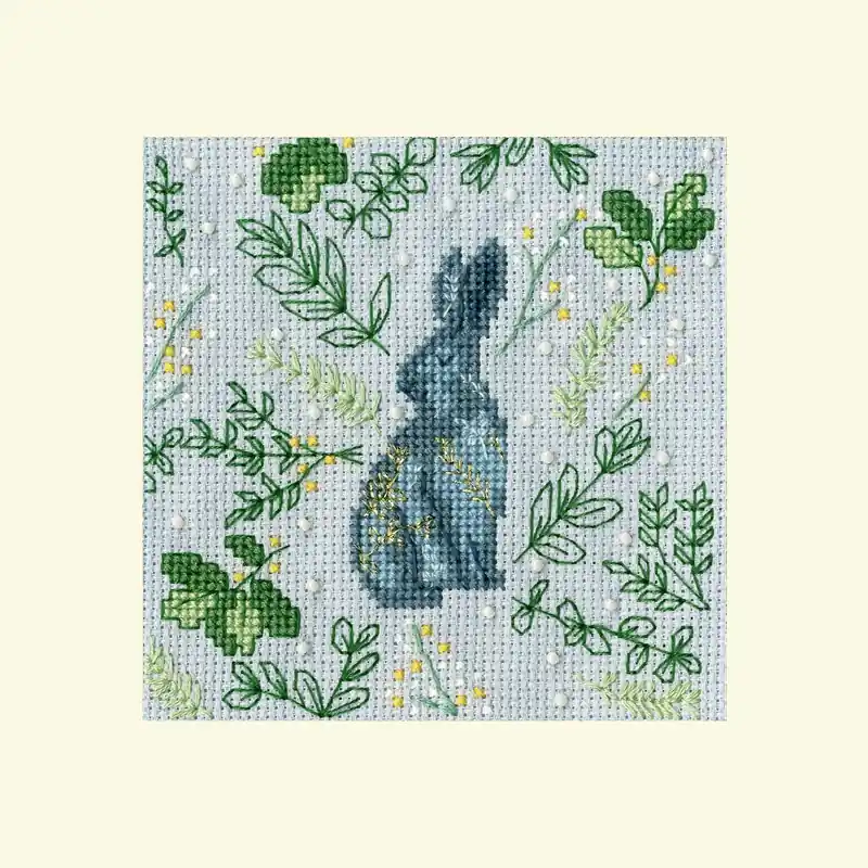 Betrouwbaar Borduurpakket Jade Mosinski Christmas Cards - Scandi Hare - Bothy Threads