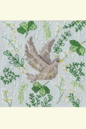 Aanbieding Borduurpakket Jade Mosinski Christmas Cards - Scandi Dove - Bothy Threads