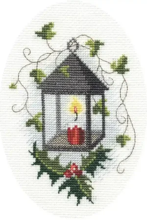 Alleen Vandaag Borduurpakket Christmas Card - Lantern- Derwentwater Designs