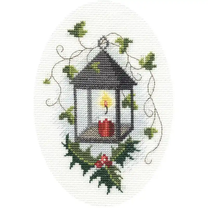 Alleen Vandaag Borduurpakket Christmas Card - Lantern- Derwentwater Designs