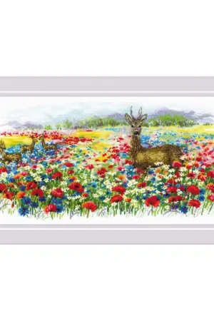 Borduurpakket Blooming Meadow  - RIOLIS Gratis Retour