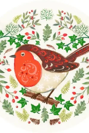 Aanbieding Vrij borduren pakket Kathy Pilcher - Folk Robin - Bothy Threads