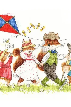 Alleen Vandaag Borduurpakket Simon Taylor-Kielty - Let's Fly A Kite - Bothy Threads