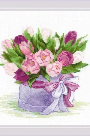 Alleen Vandaag Borduurpakket Tulips Hat Box - RIOLIS