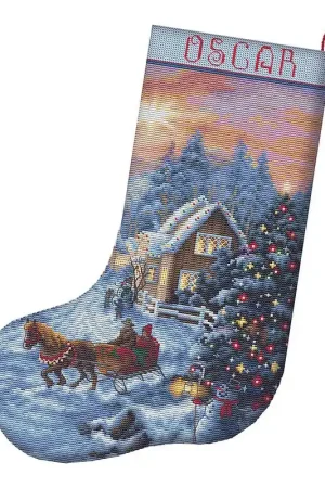 Alleen Vandaag Borduurpakket Christmas Eve Stocking - Leti Stitch