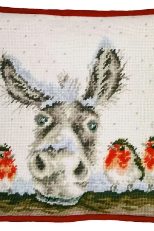 Actieprijs Petit Point borduurpakket Hannah Dale - Christmas Donkey Tapestry - Bothy Threads