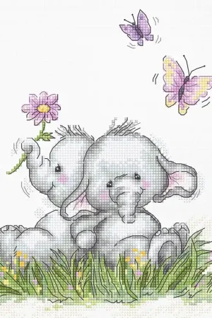 Borduurpakket Elephant Couple - Luca-S Beperkt Aanbod