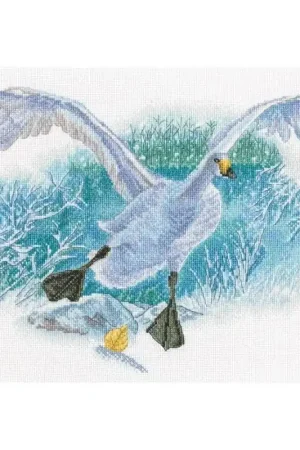 Gecertificeerd Borduurpakket White Goose on the White Snow - RTO