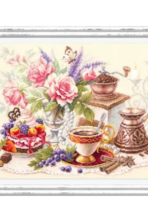 Borduurpakket A Cup of Coffee? - Magic Needle Rechtstreeks Van De Fabrikant