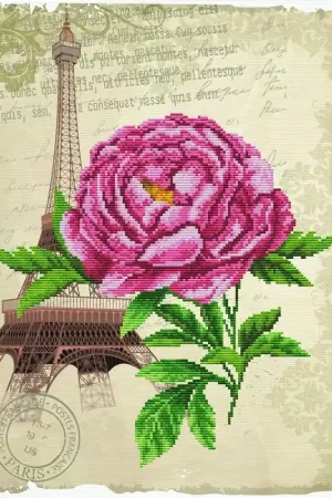 Actieprijs Voorbedrukt borduurpakket Romantic Rose - Needleart World