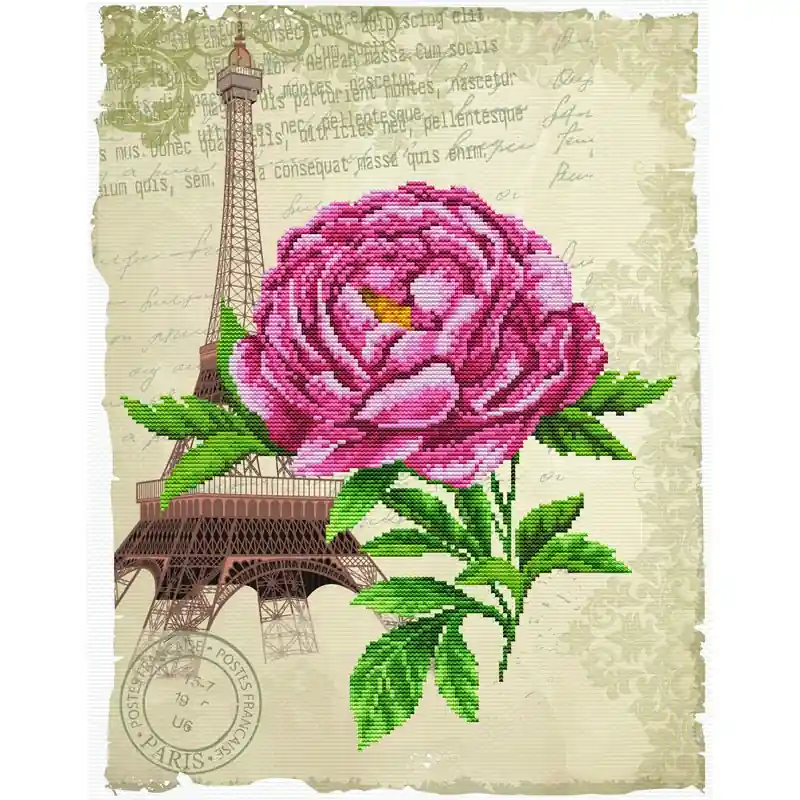 Actieprijs Voorbedrukt borduurpakket Romantic Rose - Needleart World