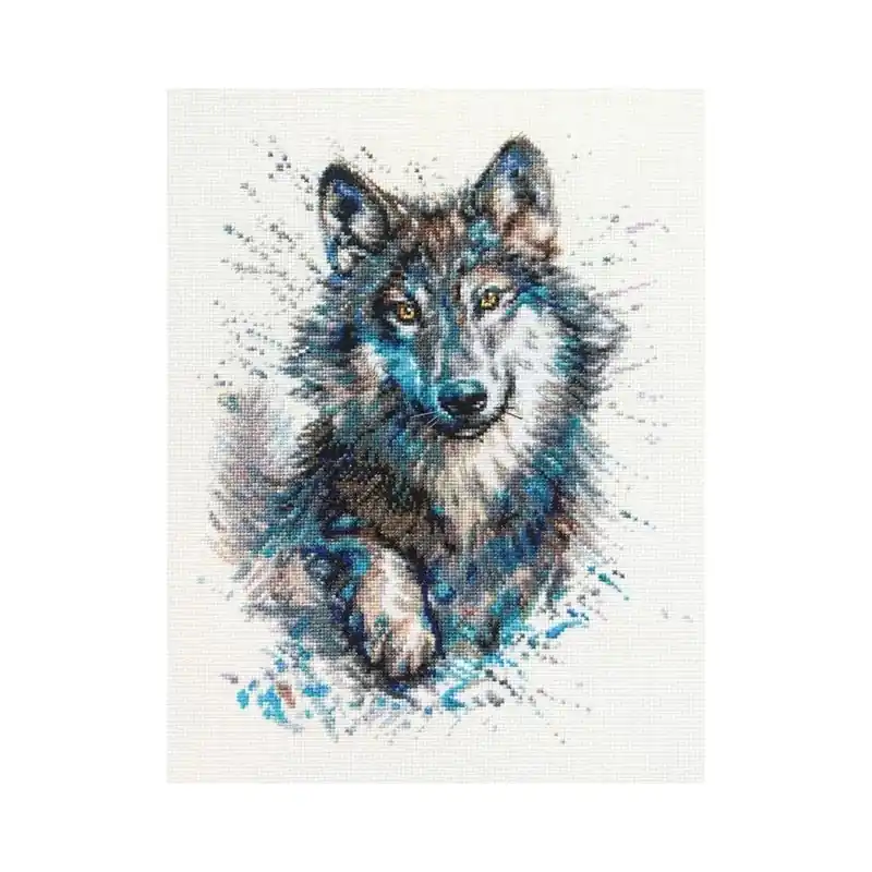 Borduurpakket Snow Splashes - Wolf - RTO Superprijs