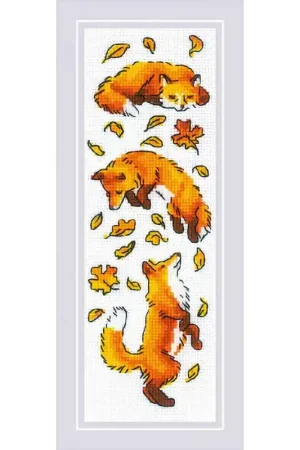 Borduurpakket Foxes in the Leaves  - RIOLIS Op = Op