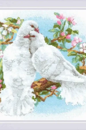Borduurpakket White Doves - RIOLIS Voordeelprijs