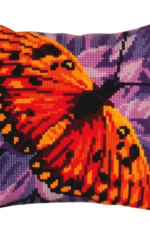 Aanbieding Kussen borduurpakket Butterfly - Collection d'Art
