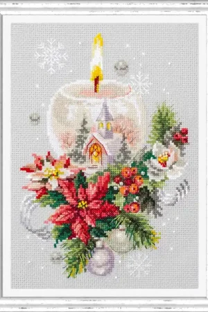 Betaalbaar Borduurpakket Christmas Candle - Magic Needle
