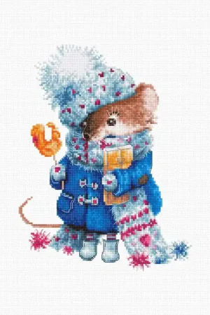 Borduurpakket Christmas mouse - Luca-S Beste Prijs