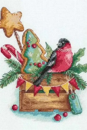 Aanbieding Borduurpakket Bullfinch with Sweets - PANNA