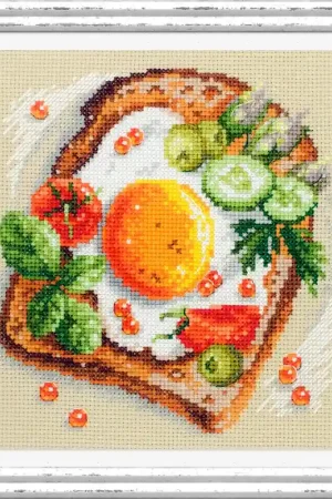 Borduurpakket Fried Eggs Toast - Magic Needle Flitsaanbieding