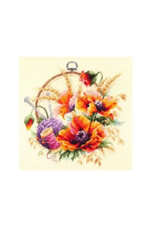 Merkproduct Borduurpakket Poppies for Needlewoman - Magic Needle