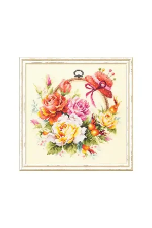 Tijdelijk Beschikbaar Borduurpakket Roses for needlewoman - Magic Needle