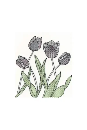 Boduurpakket Blackwork - Tulips - Bothy Threads Koop Vandaag