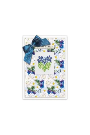 Borduurpakket Kaart Flower - Luca-S Direct Beschikbaar