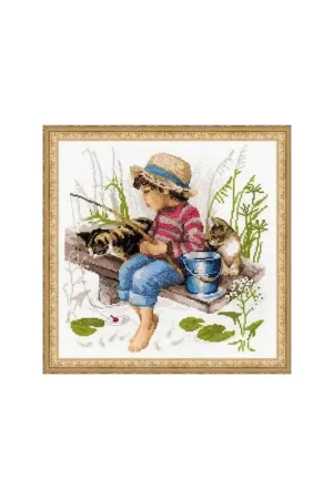 Aanbieding Borduurpakket Let’s go Fishing - RIOLIS