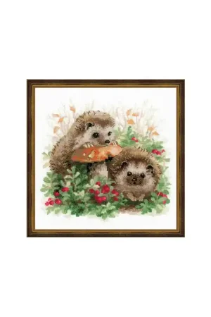 Borduurpakket Hedgehogs in Lingonberries - RIOLIS Beste Prijs