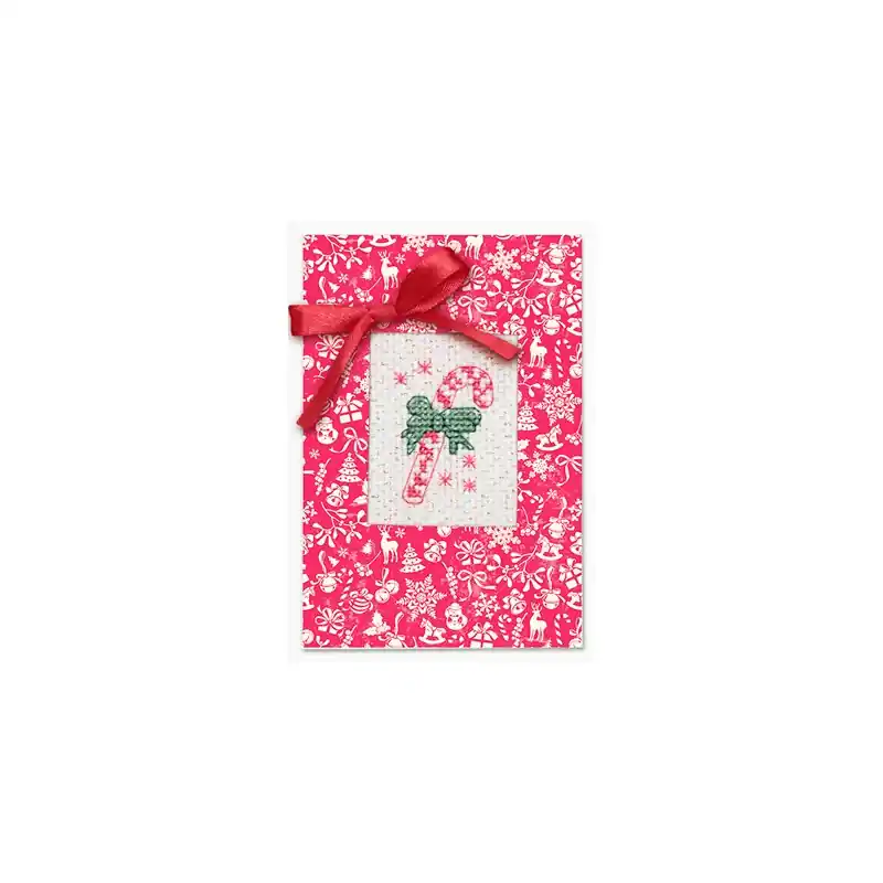Borduurpakket Kaart Christmas Candy - Luca-S Nieuw