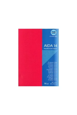 Hete Deal Borduurstof Aida 14 count - Red - RTO