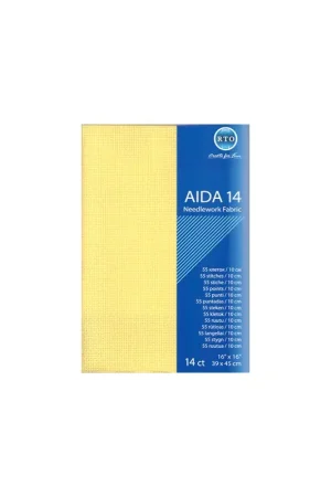 Laatste Versie Borduurstof Aida 14 count - Yellow - RTO