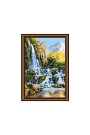 Flitsaanbieding Borduurpakket Landscape with Waterfall - RIOLIS