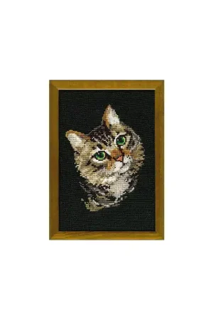 Borduurpakket Grey Cat - RIOLIS Gecertificeerd