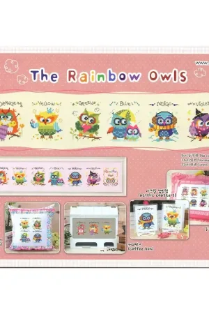 Laatste Versie Borduurpatroon The Rainbow Owls - Soda Stitch