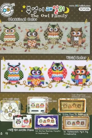 Borduurpatroon The Owl Family - Soda Stitch Fabrieksprijs
