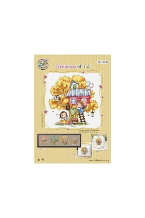 Borduurpatroon Treehouse of Fall - Soda Stitch Superprijs