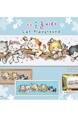 Borduurpatroon Cat Playground - Soda Stitch Aanbieding