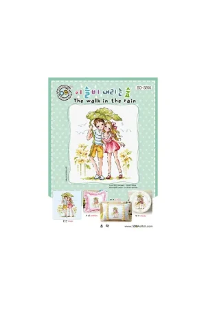 Snelle Levering Borduurpatroon The Walk in the Rain - Soda Stitch