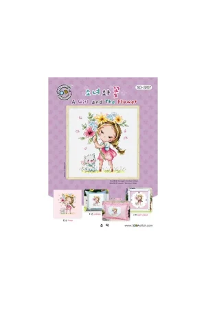 Beste Prijs Borduurpatroon A Girl and the Flower - Soda Stitch
