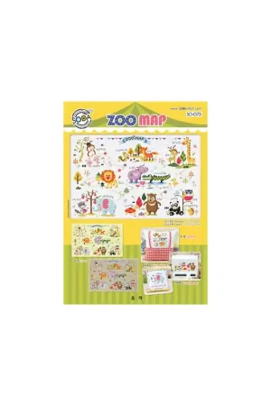 Seizoensaanbieding Borduurpatroon Zoo Map - Soda Stitch