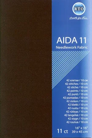 Express Levering Borduurstof Aida 11 count - Black - RTO