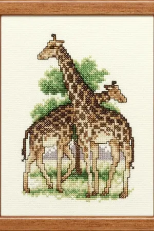 Pako Twee giraffen borduren (pakket) Direct Beschikbaar