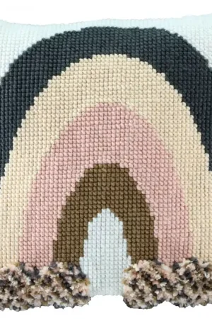 Pako Regenboog met zachte kleuren kruissteek- / knoopkussen pakket Express Levering