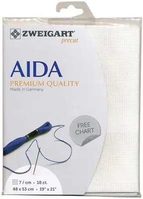 Dagaanbieding Zweigart borduurstof Precut Aida Cotton White (100) 18ct 48x53cm